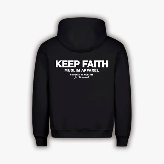 KEEP FAITH BASIC HOODIE - BLACK