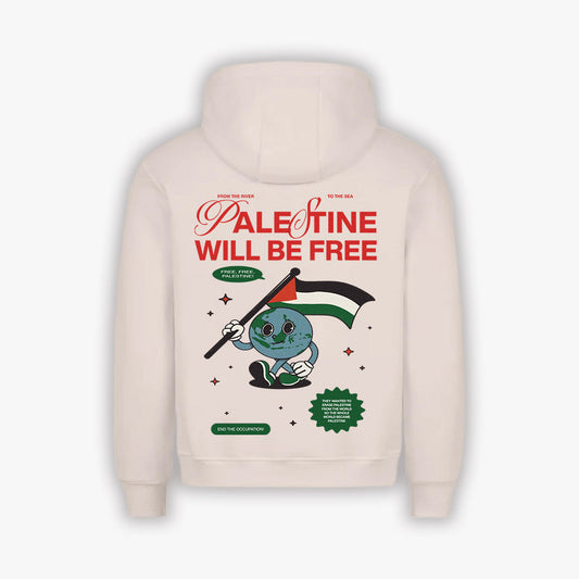 FREE PALESTINE HOODIE - OFF WHITE